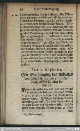 Der XI. Abschnitt. Eine Vertheidigung des Anhangs von Benjamin Holms ernstlichen Ruf, die Eydschwüre betreffend