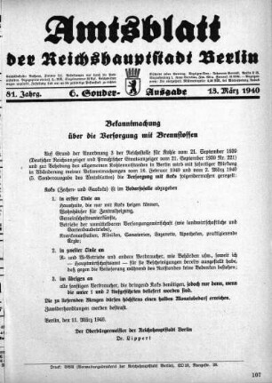 6. Sonder-Ausgabe, 13. März 1940