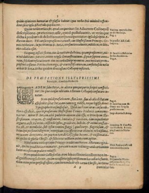 De Praefatione Illustrissimi Principis, Comicis Friderici.