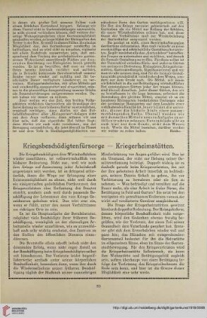 31: Kriegsbeschädigtenfürsorge - Kriegerheimstätten