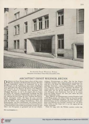 Architekt Ernst Wiesner, Brünn