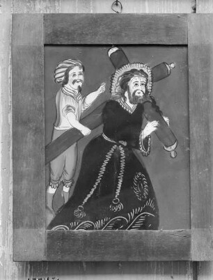 Simon von Kyrene hilft Jesus das Kreuz tragen