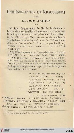 Sér. 4: Une inscription de Mdaourouch