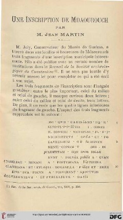Sér. 4: Une inscription de Mdaourouch