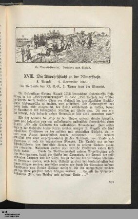 XVIII. Die Abwehrschlacht an der Römerstraße (8.8.-4.9.18)