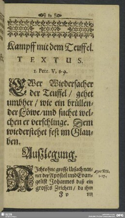 Kampff mit dem Teuffel