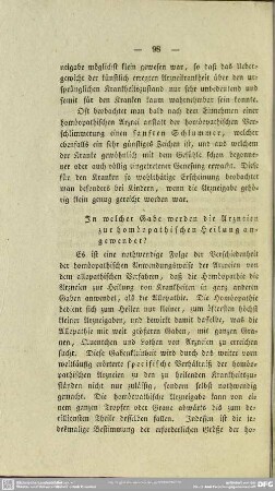In welcher Gabe werden die Arzneien zur homöopathischen Heilung angewendet?