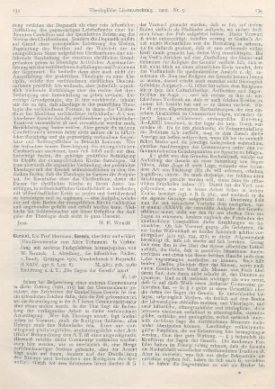 133-138 [Rezension] Gunkel, Hermann, Genesis, übers. u. erklärt