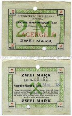 Gefangenenlagergeld Dorneburg (Herne-Eickel), Zeche Shamrock 2 Mark