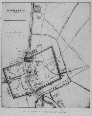 Plan von Babylon mit Umgebung