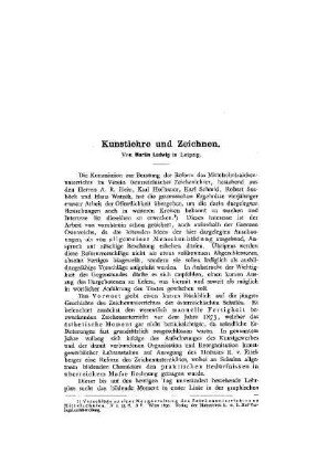 Kunstlehre und Zeichnen