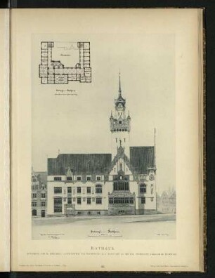 Rathaus. Entworfen von M. Ruëlberg † unter Leitung von Baudirektor A. v. Tritschler an der Kgl. Technischen Hochschule Stuttgart