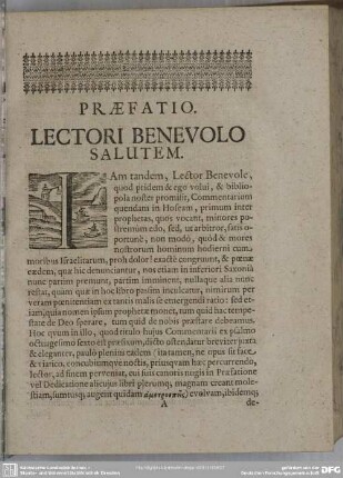 Praefatio Lectori Benevolo Salutem
