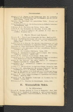 IV. Wissenschaftliche Medicin.