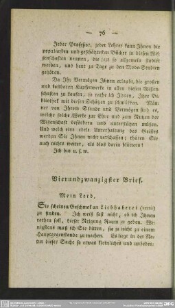 Vierundzwanzigster Brief