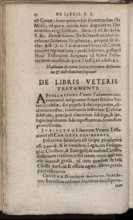 De Libris Veteris Testamenti.