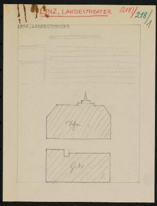 Landestheater, Linz: Layout-Skizze, vier Seiten