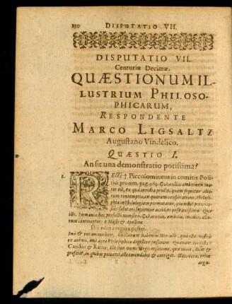 Disputatio VII. Respondente Marco Ligsaltz