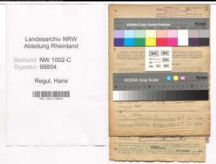 Entnazifizierung Hans Regul, geb. 06.06.1896 (Vertreter)