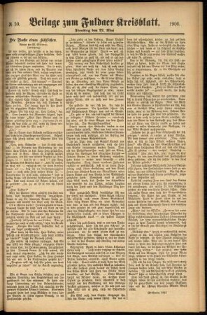 Zweite Ausgabe vom Dienstag, den 22. Mai 1900.
