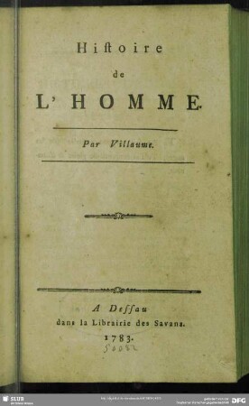 Histoire de L'Homme