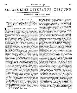 Journal der Pharmacie für Ärzte und Apotheker. Bd. 4, St. 2. Hrsg. v. J. B. Trommsdorff. Leipzig: Crusius 1797 Hauptsacht. teils: Journal der Pharmacie für Ärzte, Apotheker und Chemisten