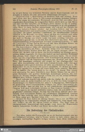 Die Bedeutung des Platindruckes