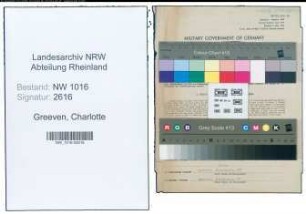 Entnazifizierung Charlotte Greeven , geb. 10.04.1896 (Verw.angest.)