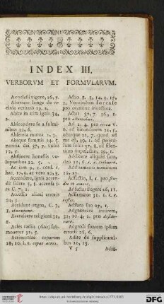 Index III: Verborum et formularum
