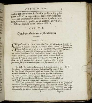 Caput I. Quod vocabulorum explicationem continet.