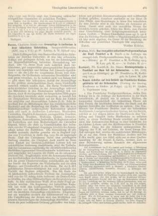 464-466 [Rezension] Dechent, Hermann, Kirchengeschichte von Frankfurt am Main seit der Reformation. 1. Bd