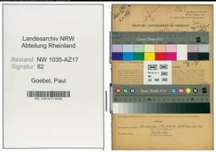 Entnazifizierung Paul Goebel , geb. 17.10.1902 (Ingenieur)