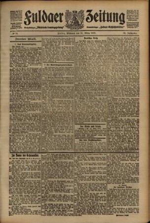 Zweite Ausgabe vom Mittwoch, den 31. März 1909.