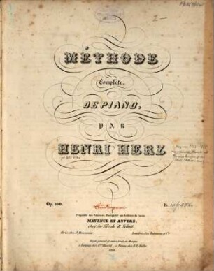 Méthode Complète de Piano : Op. 100