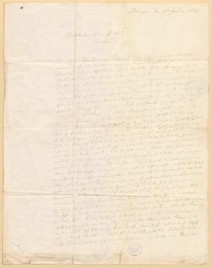 Georg Simon Ohm (1789 - 1854) Autographen: Briefe von Georg Simon Ohm an verschiedene Adressaten - BSB Autogr.Cim. Ohm, Georg Simon, 3. Georg Simon Ohm (1789 - 1854) Autographen: Brief von Georg Simon Ohm an Professor Ullherr in Nürnberg - BSB Autogr.Cim. Ohm, Georg Simon.3