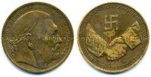 Medaille auf den Tod des Reichspräsidenten Paul von Hindenburg