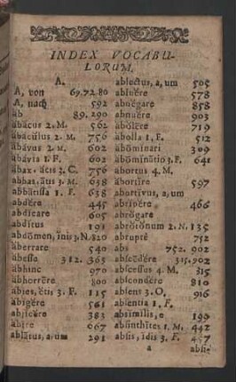 Index vocabulorum.