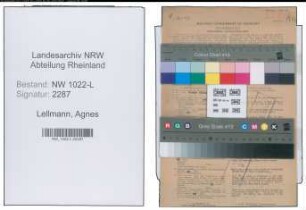 Entnazifizierung Agnes Lellmann , geb. 01.04.1885 (Polizeiangestellte)