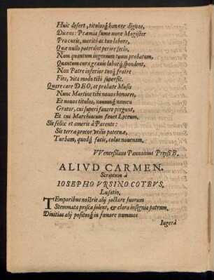 Aliud Carmen.