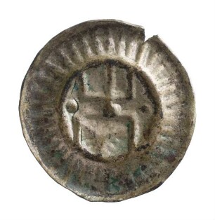 Münze, Hohlpfennig, 1. Hälfte 15. Jh.