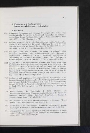 3. Wohnungs- und Siedlungswesen; Baugenossenschaften und - gesellschaften