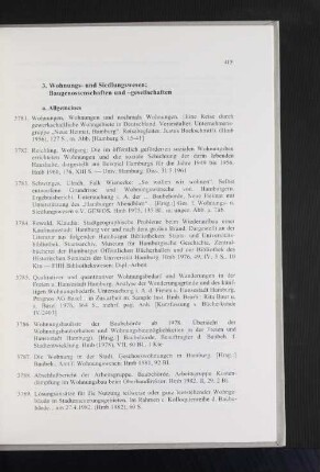 3. Wohnungs- und Siedlungswesen; Baugenossenschaften und - gesellschaften