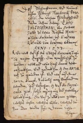 Ps. Paracelsus: De Lapide philosophorum