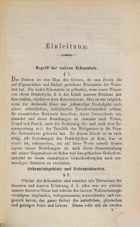 Leitfaden der Logik und der empirischen Psychologie für den Unterricht an Gymnasien und anderen höheren Lehr-Anstalten und zum Selbstunterricht, 1. Logik