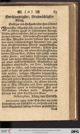 Durchlauchtigster, Großmaechtigster Koenig, Gnaediger und Hochgeehrtester Herr Oheim !