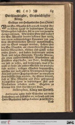 Durchlauchtigster, Großmaechtigster Koenig, Gnaediger und Hochgeehrtester Herr Oheim !