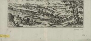 Ansicht von Castelnuovo di Porto in Italien; Kupferstich, 1577