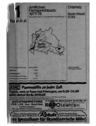 1977/1978: Amtliches Fernsprechbuch