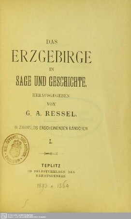 1: Das Erzgebirge in Sage und Geschichte