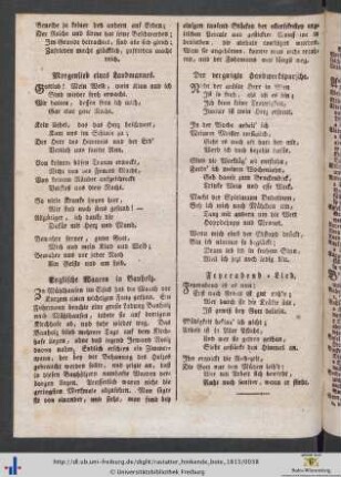 Morgenlied eines Landmannes.